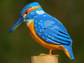 Handgemaakte IJsvogel - Vol in Kleur - Hout