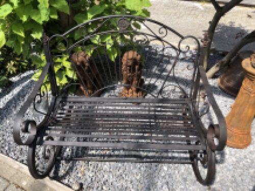 Antique swing bench, brown-rust swing bench for garden, beautiful.