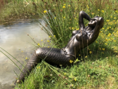 Schöne forsooth Meerjungfrau Gusseisen Bronze-Messing-Statue