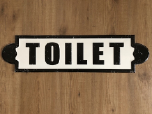 Wall sign, name plate XL, with text: Toilet in old-look.