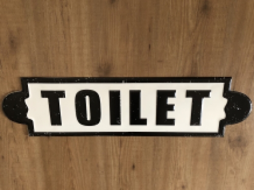 Wall sign, name plate XL, with text: Toilet in old-look.