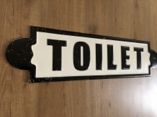 Wandschild, Namensschild XL, mit Text: Toilette im Altbau-Look