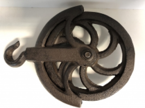 Cast iron Pully wheel, pulley, metal running wheel - pulley, hanger, beautiful.