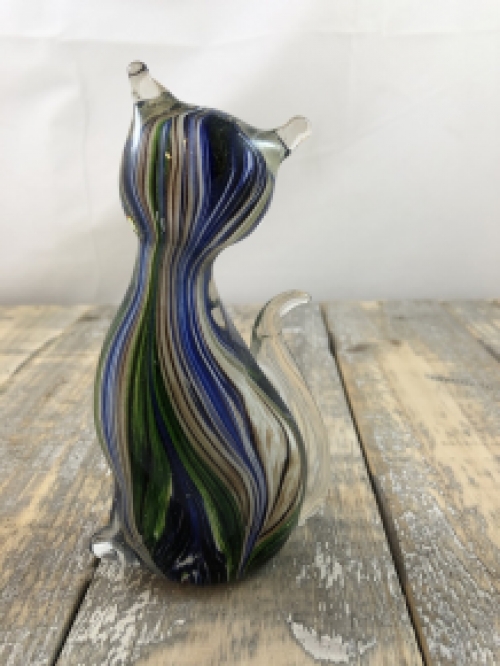 Murano glass sculpture of a sitting mini cat