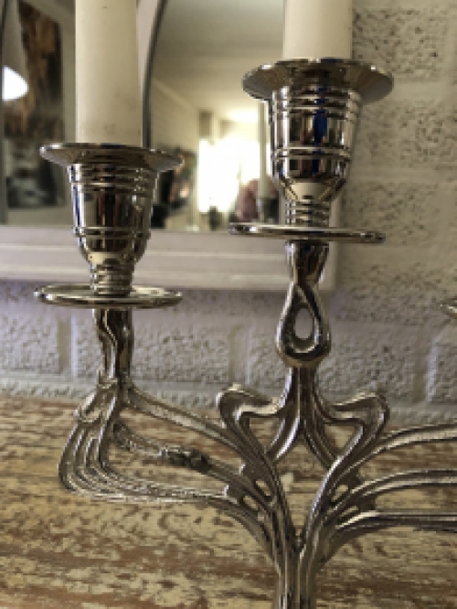 Candlestick, table lamps, nickel, 3 arms