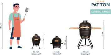 Kamado, Egg barbeque, 13'', voor op de camping, het balkon of in de tuin!