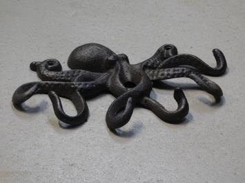 Coat stand Octopus - 6 hooks - cast iron - dark brown