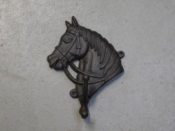 Coat rack Horse - double hook - cast iron - dark brown