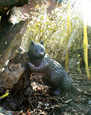 1 sculptuur kat van gietijzer