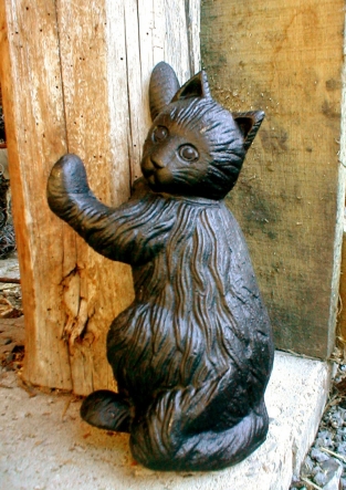 1 sculptuur kat van gietijzer