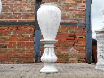 Classic Garden Vase on Round Pedestal - 120 cm - Stone