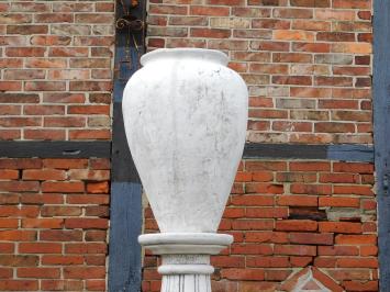 Classic Garden Vase on Round Pedestal - 120 cm - Stone