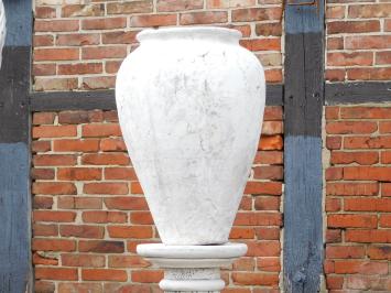 Classic Garden Vase on Round Pedestal - 120 cm - Stone