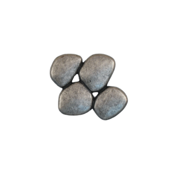 Knob Pebble - 49 x 46 mm - by Zamac in Old Silver