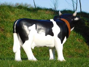 Cow with Neck Strap - 80 cm - Black and White - Polystone