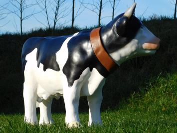 Cow with Neck Strap - 80 cm - Black and White - Polystone