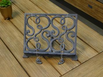 Ornate (cooking) book stand - cast iron - grey-brown