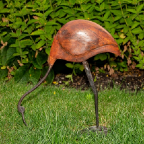 Vogel Figuur, metalen figuur kraanvogel - 39 cm x 36 cm