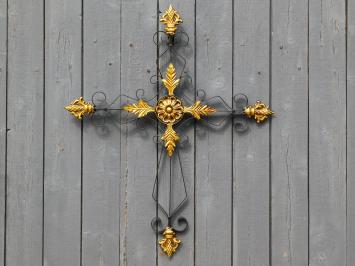 Large cross - black gold - metal