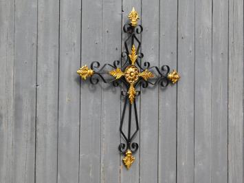 Large cross - black gold - metal