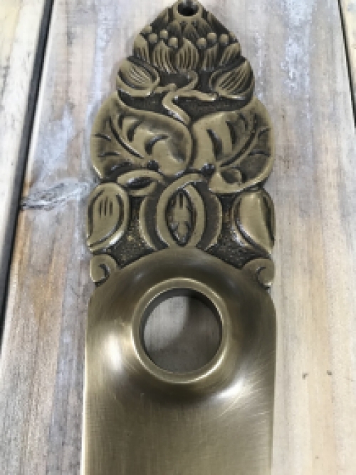 1 long plate - door shield - in patinated brass, for internal doors, BB 72