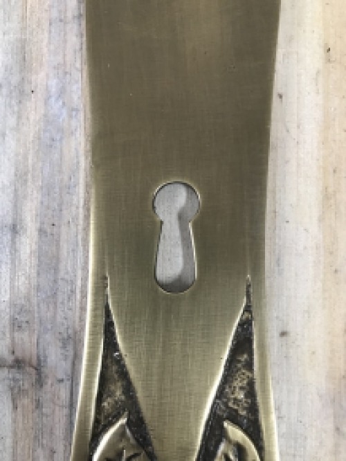 1 long plate - door shield - in patinated brass, for internal doors, BB 72