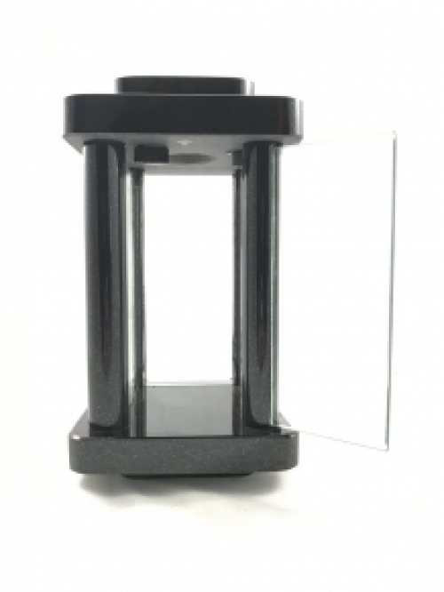 A grave lantern / tomb lamp, made entirely of granite, with faceted panes, beautiful sleek model