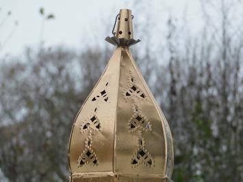 Large Metal Lantern  | Standing or Hanging | Gold coloured | 110 cm high