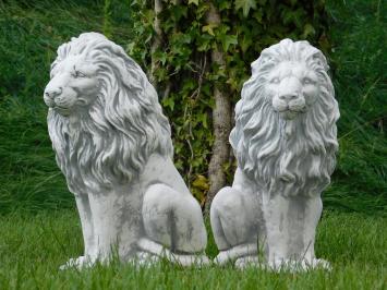 Set Lions of Stone - Left and Right - Garden Statues