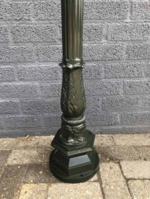 Outdoor lamp, lantern with ceramic fitting and glass, cast aluminium, 215 cm-green or black