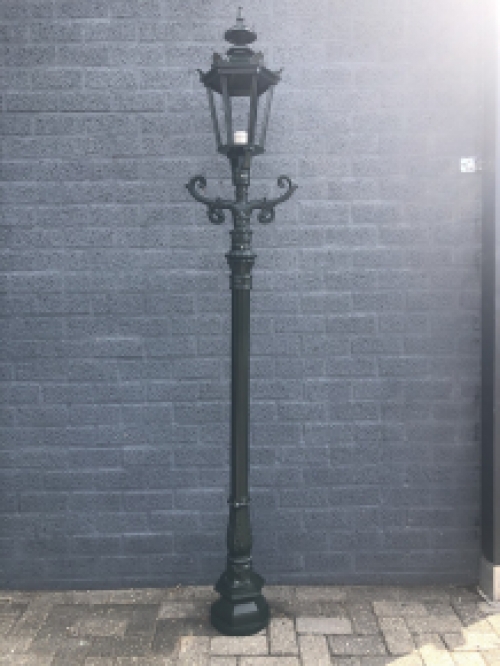 Outdoor lamp, lantern with ceramic fitting and glass, cast aluminium, 215 cm-green or black