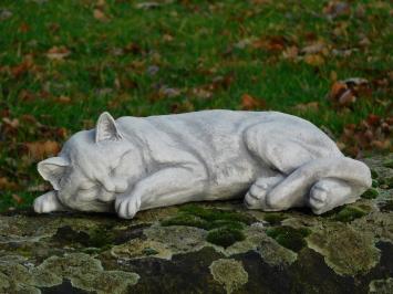 Statue Reclining Puss - Stone - for indoor and outdoor use