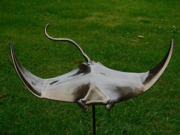 Sculptuur Manta Ray Rog - Alu - op Zwarte Alu Voet