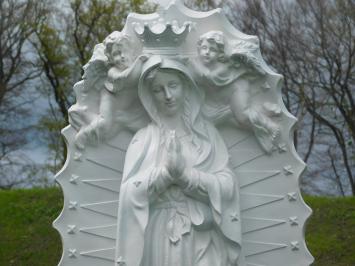 Forsy Mary statue with angels - polystone - cream and white