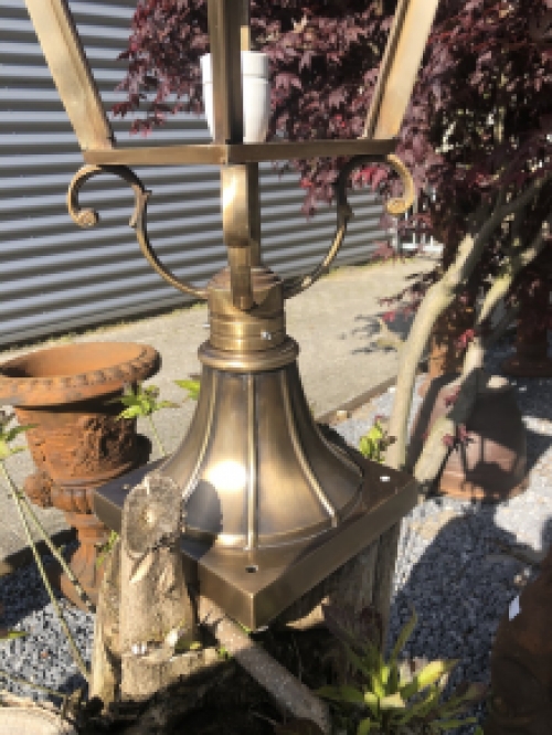 Lamp brass-copper X on base, great look!!!