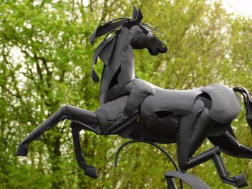 Abstract Statue Horse - 70 cm - Black - Metal