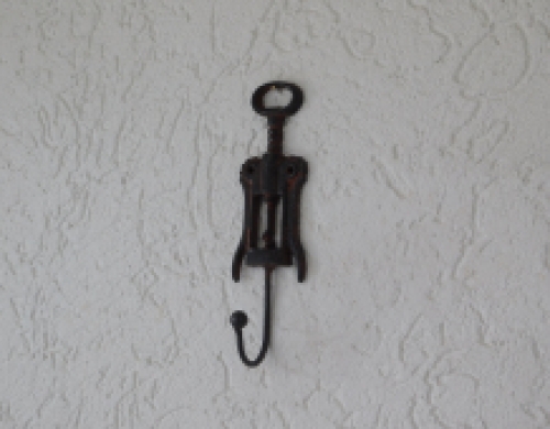 Wall hook corkscrew - cast iron - hook