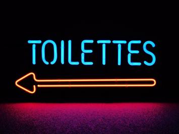 Neon <-- Toilettes - 56 cm - Blue with Red