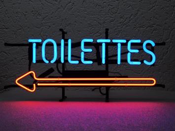 Neon <-- Toilettes - 56 cm - Blauw met Rood