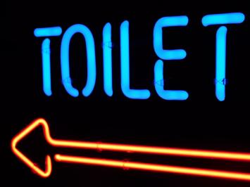 Neon <-- Toilettes - 56 cm - Blauw met Rood