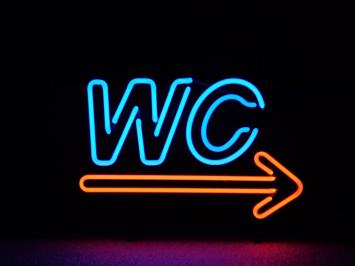 Neon --> WC - 50 cm - Blau mit Rot