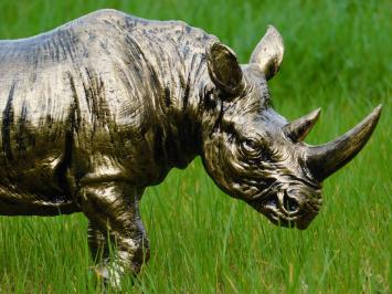 Statue Rhinoceros - Gold Black - Polystone