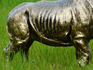 Statue Rhinoceros - Gold Black - Polystone