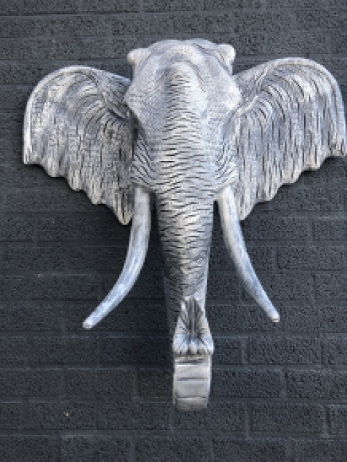 Large wall ornament of an elephant, concrete look, very large and sturdy!