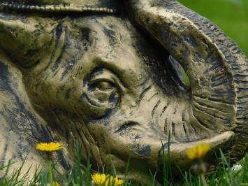 Unique flower pot elephant - polystone - gold with black