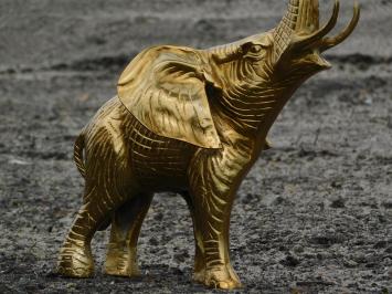 Skulptur Elefant - gold - alu