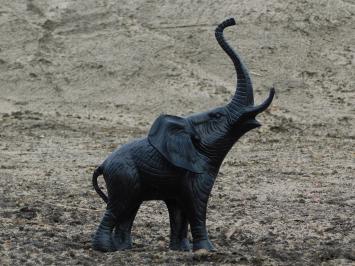 Skulptur Elefant - schwarz - alu