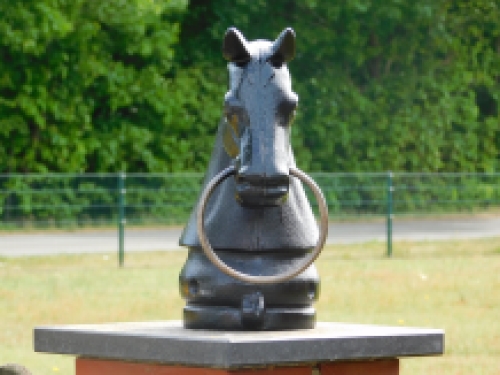 Post head horse head - black - cast iron