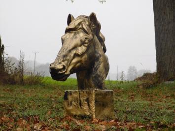 Large horse head - gold with black - polystone