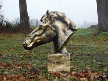 Large horse head - gold with black - polystone